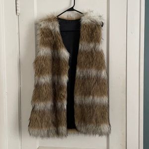 Chicwish Striped Faux Fur Vest